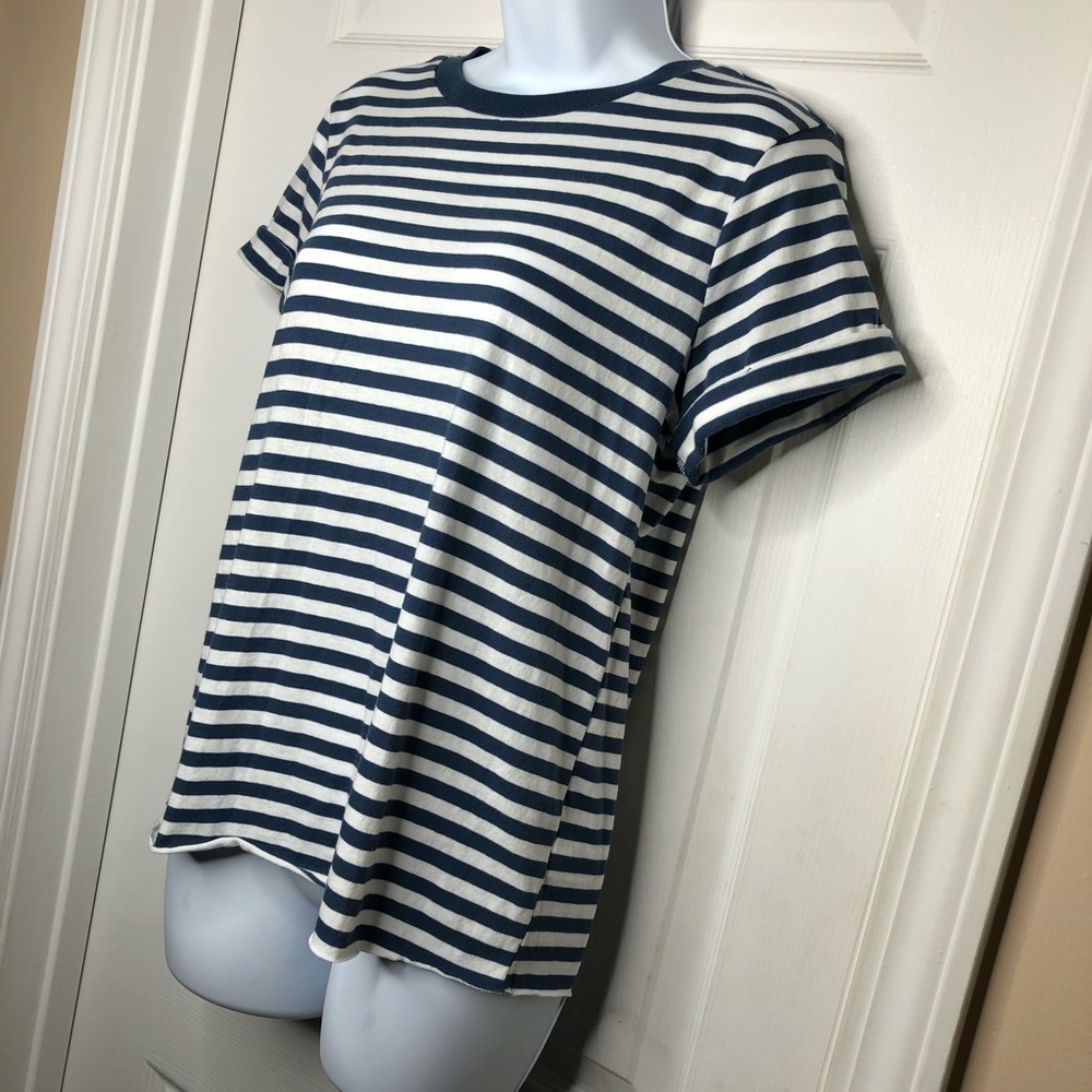 Wild Fable striped tee cuffed short sleeve NWT - Picture 2 of 8